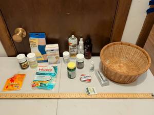 lot 464 image: Mixed Health and Wellness Lot with Basket