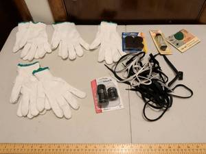 lot 486 image: Athletic Supplies Bundle - Gloves, Laces and Furniture Pads
