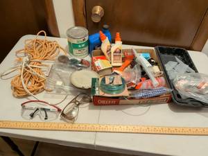 lot 527 image: Craft Supply Lot with Safety Glasses