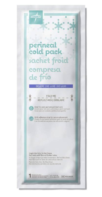 lot 5952 image: Medline Deluxe Perineal Cold Packs with Adhesive Strip, 4.5 x 14.25, Pack of 24, Ideal for Postpartum Perineal Care - Retail $85