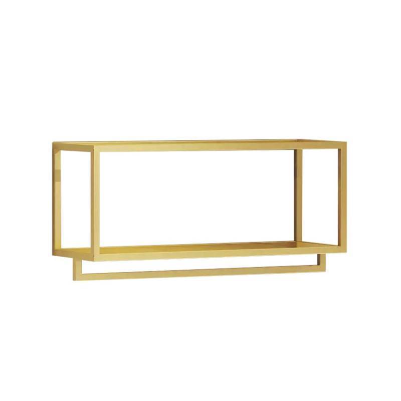 lot 5954 image: MDEPYCO Creative Square Display Garment Racks in Boutique Clothing Stores, Wall-Mounted Hanging Clothes Shelf in Home, Towel Racks for Bathroom Storage Shelves (Gold, 47.2 L), Retail $105