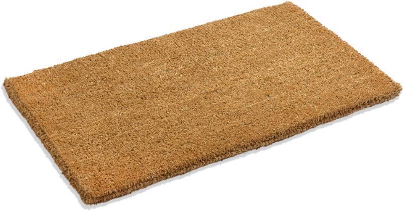 lot 5940 image: Kempf 1 Thick Natural Woven Coco Coir Doormat, 24 x 72, Heavy-Duty Entrance Mat for Front Door, Entryway & Porch - Retail $85
