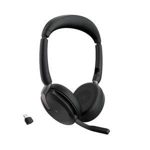 lot 5960 image: Jabra Evolve2 65 Flex Wireless Stereo Headset - Bluetooth, Noise-Cancelling ClearVoice Technology & Hybrid ANC - Certified for Microsoft Teams - Black - Retail $198