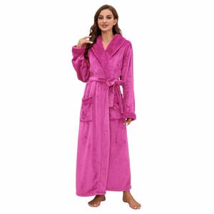 lot 4816 image: HEARTNICE Womens Long Fleece Robe Soft Plush Robes for Women Warm Bathrobes Comfy House Coat Full-length (Rose,LXL)