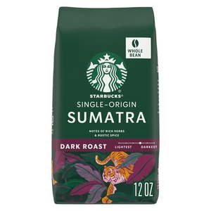 lot 4820 image: Starbucks Sumatra  Whole Bean Coffee  Dark Roast  12 oz