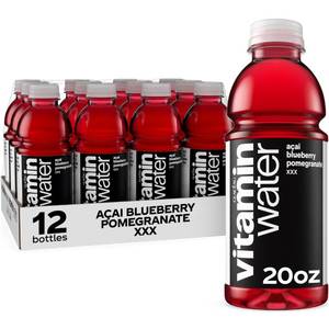 lot 4839 image: vitaminwater Asai Blueberry Pomegranate Nutrient Enhanced Flavored Water Beverage, 20 fl oz Bottles, 12 Pack