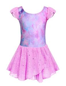 lot 4857 image: Arshiner Girls Ruffle Sleeve Ballet Dance Dress Tutu Skirted Leotard Size- 4-6