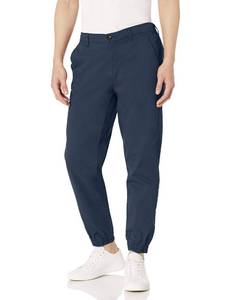 lot 4864 image: Amazon Essentials Mens Straight-Fit Washed Cotton Chino Jogger Pant, Navy, Large