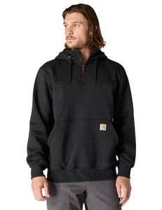 lot 4878 image: Carhartt Mens Rain Defender Paxton Heavyweight Hooded Zip Mock Neck Sweatshirt,Black,Large