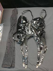 lot 4898 image: Leather Strappy Lingerie with Stockings Large