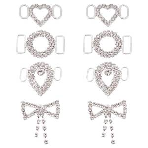 lot 4919 image: GOMAKERER 8 Pcs 4 Styles Rhinestone Shoelace Charms, Alloy Shoes Accessory Metal Decorative Removable Shoe Lace Decoration Rhinestone Shoelace Buckle for Casual Shoes Sneakers Boots