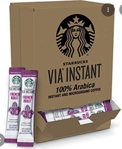 lot 5003 image: Starbucks VIA Instant French Roast Coffee Box - 50 Packets