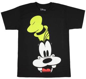 lot 5009 image: Disney Goofy Shirt Mens Big Face Goofy Hat Adult Graphic Officially Licensed T-Shirt (Large) Black