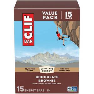lot 5015 image: CLIF Bar Chocolate Brownie Granola Plant-Based Soy Protein Bars Made with Organic Oats - 10g Protein - 36oz15ct