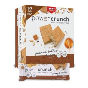 lot 5083 image: Power Crunch Protein Wafer Bars, High Protein Snacks with Delicious Taste, Peanut Butter Honey, 1.4 Ounce (12 Count)