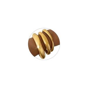 lot 5097 image: RchSLK 3Pcs Chunky Gold Bangles Bracelets for Women, Spring Hinged Bangles Stackable Set, Trendy Cuff Bracelet Fashion Jewelry Gifts