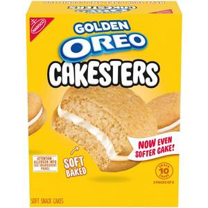 lot 5100 image: OREO Golden Cakesters Soft Snack Cakes, 5-2.02 oz Snack Packs
