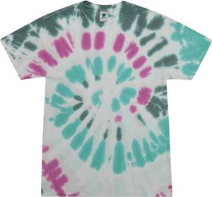 lot 5139 image: Colortone 100% Cotton Tie Dye T-Shirt for Women and Men, Large, Everglades