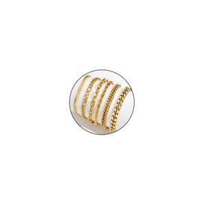 lot 5153 image: Zocomi Gold Plated Chain Bracelets for Men Stainless Steel Cuban Link Figaro Herringbone Rope Chains Wrist Band Metal Bracelet Set Jewelry Gifts Him Male Oro Pulsera Para Hombres 7.5 Inches