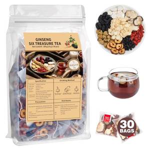lot 5158 image: Kidney Tea Formula Ginseng Six Treasure Tea, Ginseng & Mulberry Herbal Tea, Kidney Cleanse Detox & Repair, Traditional Chinese Herbal Tea Bags, Five Treasures Teas For Men Women (30 Bags1 Pack)