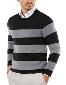 lot 5177 image: COOFANDY Mens Crew Neck Sweater Slim Fit Lightweight Basic Knitted Pullover Sweaters for Casual Or Dressy Wear Medium