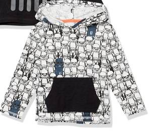 lot 5178 image: Spotted Zebra Boys Disney Star Wars Marvel Light-Weight Hooded Long-Sleeve T-Shirts,  Star Wars Vader, XX-Large