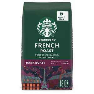 lot 5194 image: Starbucks Whole Coffee Beans, Dark Roast Hot or Iced Coffee, French Roast, 18 oz