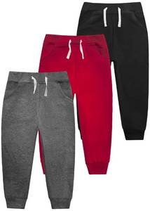 lot 5208 image: VOGRYE 3 Pack Boys Cotton Toddler Sweatpants Boys Joggers Pants with Pocket Drawstring for Kids 2T-14 Years
