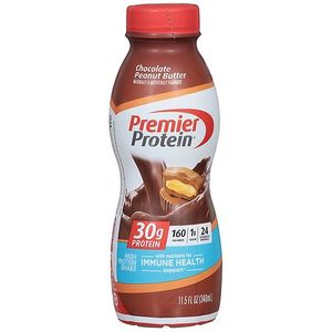 lot 5233 image: 4 pk Premier Protein Protein Shake Chocolate Peanut Butter - 11.5 fl oz
