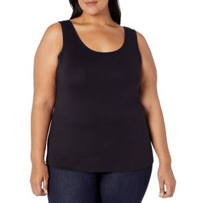 lot 5235 image: Amazon Essentials Womens Plus Size Slim Fit Scoop Neck Tank Top, Black, 4X