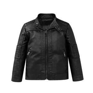 lot 5255 image: XFGLCK Toddler Kids Boys Jackets Faux Leather Motorcycle Coats Fall Winter Outwear (US, Age, 5 Years, 6 Years, Black)