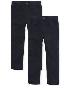 lot 5256 image: The Childrens PlaceThe Childrens Place Boys Stretch Skinny Chino Pants3 packFlaxNew NavyBlack Size 7