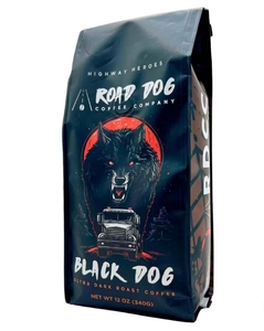 lot 1626 image: Road Dog Coffee Black Dog Ultra Dark Roast Ground Coffee 12oz