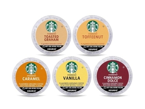 lot 1636 image: Starbucks K-Cup Coffee Pods, Flavored Coffee, Variety Pack for Keurig Brewers, Naturally Flavored&nbsp Arabica 1 box (40 pods total)