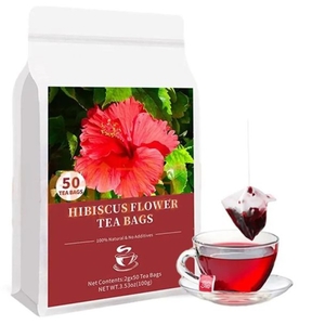 lot 1733 image: Natural Hibiscus Flower Tea Bags - 50 Count