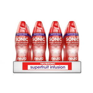 lot 1777 image: neuroSONIC  Superfruit Infusion  Functional Beverage for Focused Energy, Lightly Carbonated, Vegan & Low Sugar 14.5 Fl Oz (Pack of 12)