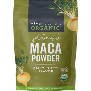 lot 1872 image: Viva Naturals Organic Maca Powder, Gelatinized, 8 oz Vegan, USDA Organic, Gluten-Free, Non-GMO Peruvian Superfood in Resealable Bag