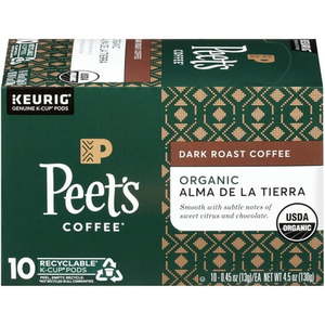 lot 1899 image: Peet s Coffee Organic Alma de la Tierra Dark Roast Coffee K-Cup Pods 10 ct Box