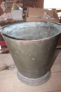 lot 3770 image: Vintage Brass FireCole Bucket
