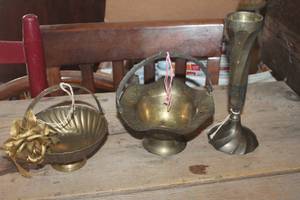 Vintage Brass Baskets and More