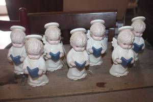 lot 3793 image: Vtg. Ceramic Angel Figurines