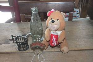 lot 3817 image: Vtg. Coca-Cola Bottle Opener, Bottle & More