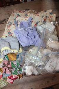 lot 3830 image: Vintage Doll Blanket, Shoes & More