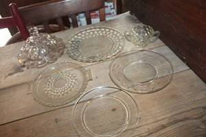 lot 3836 image: Vtg. Glass Butter Dish and More