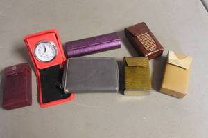 lot 3891 image: Vtg. Leather Cigarette Cases & More
