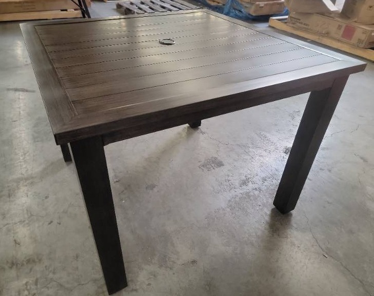 lot 53424 image: 5 ct. Modern Aluminum Slat Dining Table 38.5 -  5 Factory Sealed