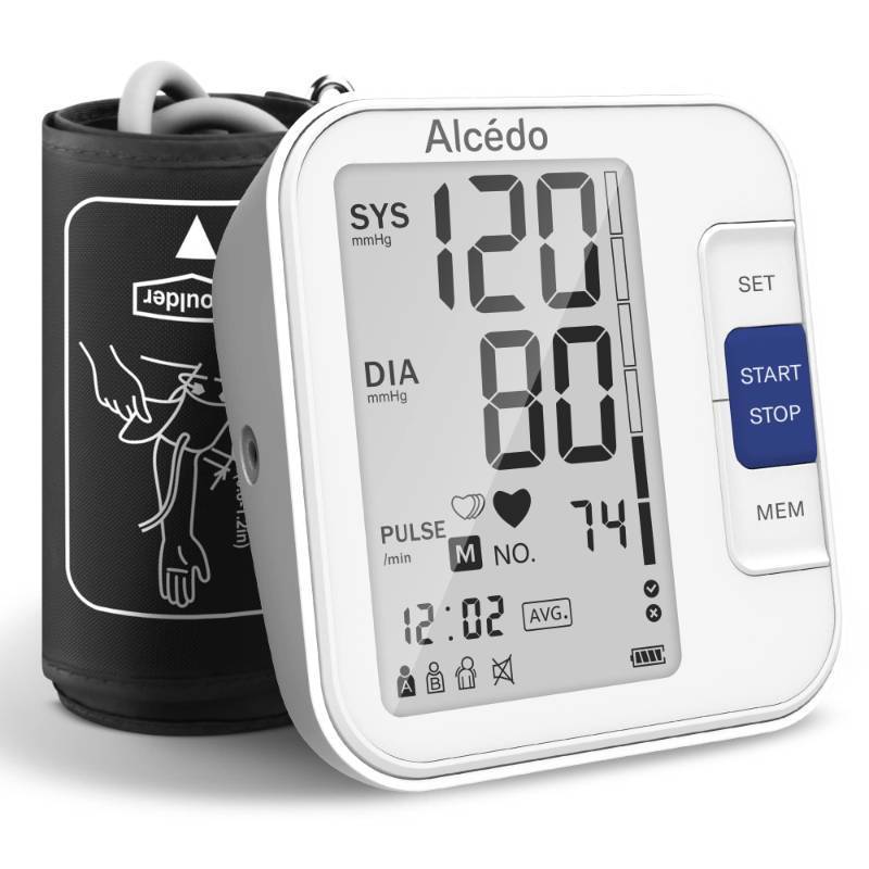 lot 3907 image: Alcedo Blood Pressure Monitor for Home Use, Automatic Digital BP Machine with Large Cuff for Upper Arm, LCD Screen, 2x120 Memory, Talking Function