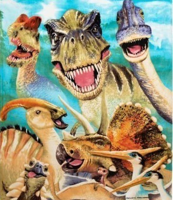 lot 12697 image: Dawhud Direct Fleece Throw Blanket, 50in x 60in, Dinosaurs Selfie