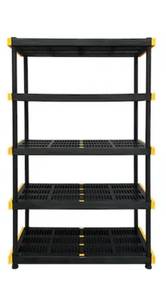 lot 2011 image: Project Source Commander 5 -Tier Heavy Duty Black Plastic Utility shelving unit