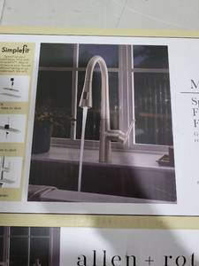 lot 2017 image: allen  roth Merrick kitchen faucet features a spot-free stainless steel finish